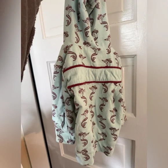 kate quinn Light blue/teal Hooded Jacket with Maroon Mermaid Print - Picture 2 of 3